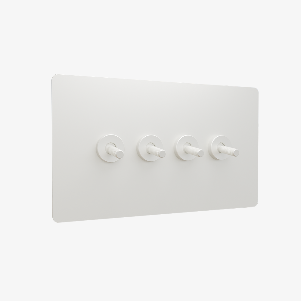 Toggle Light Switch-Matt White 1-4 Gang