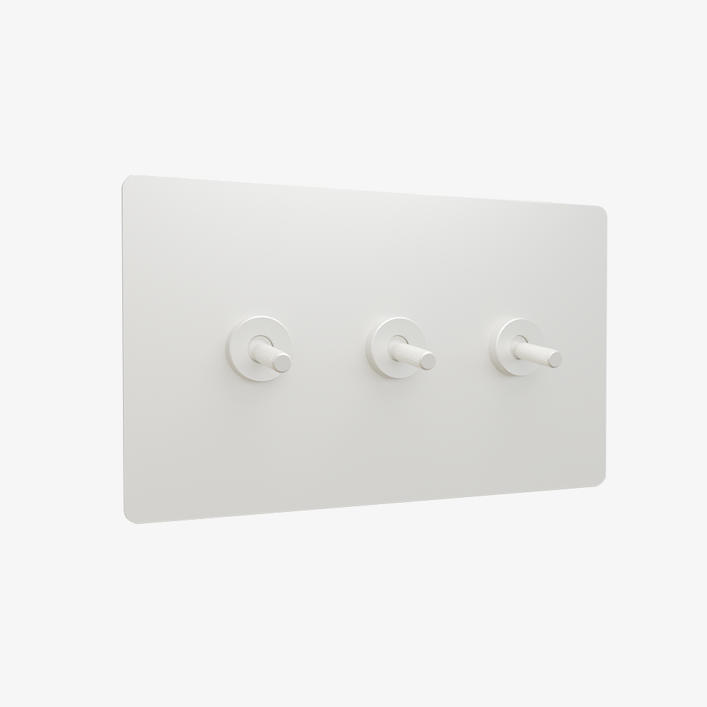 Toggle Light Switch-Matt White 1-4 Gang