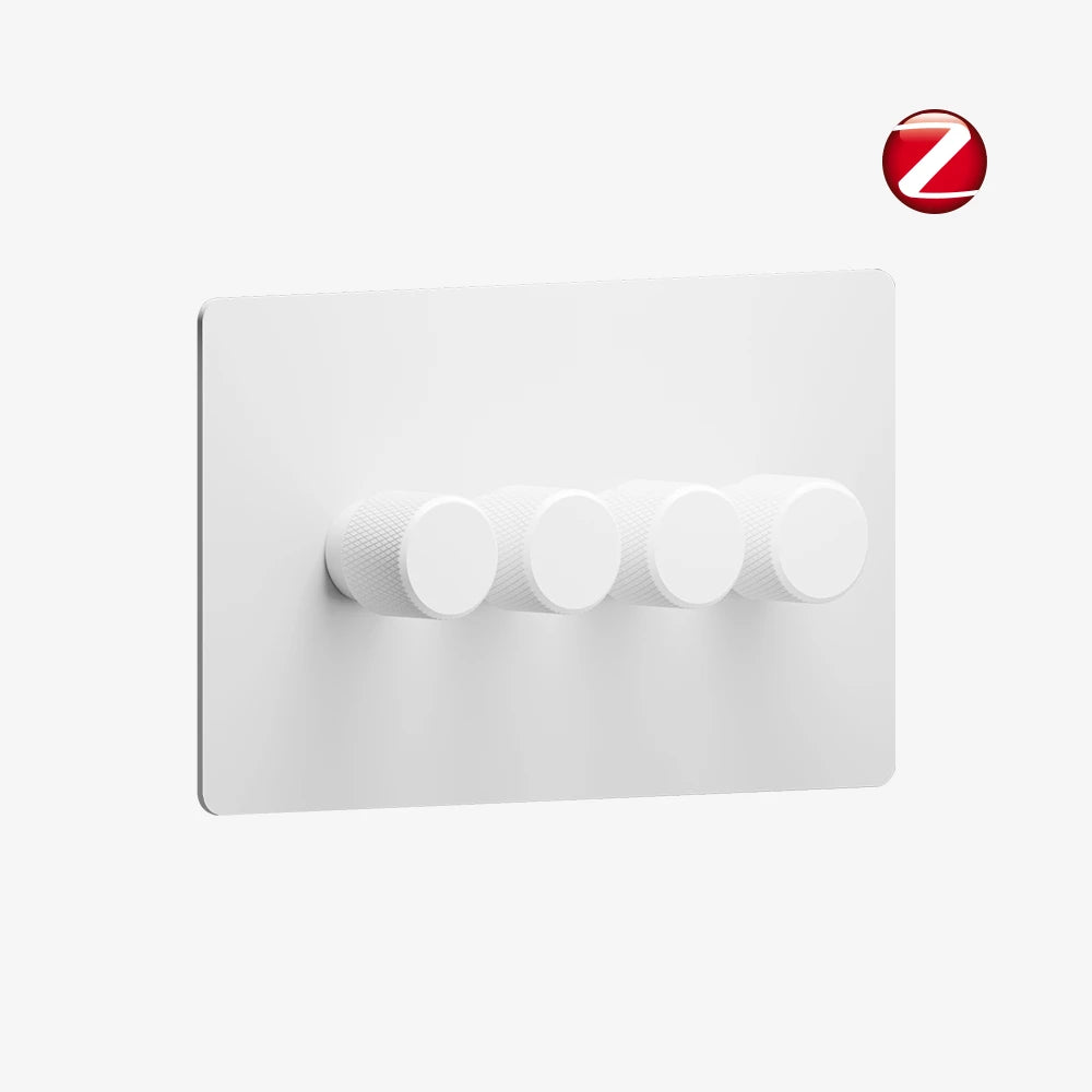 Zigbee Smart Dimmer Switch - Matt White 1-4 Gang