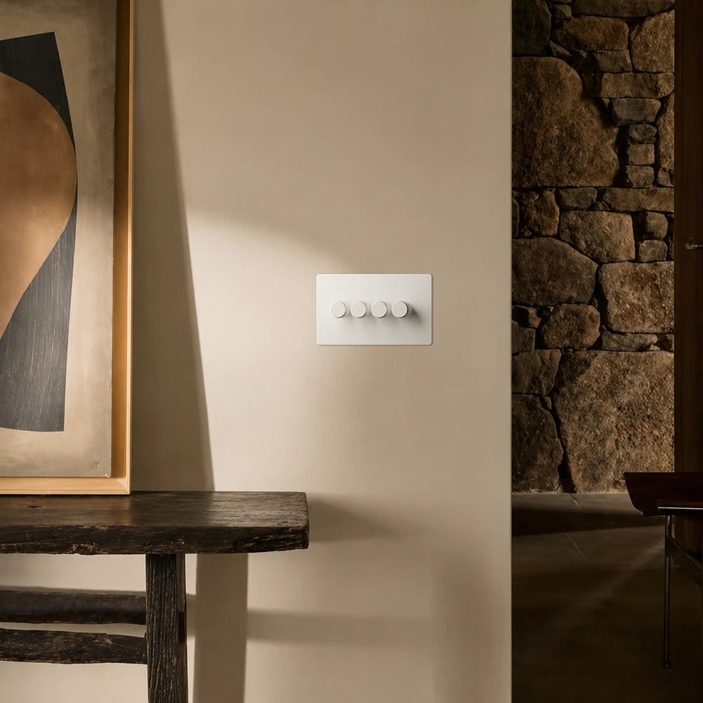 Zigbee Smart Dimmer Switch - Matt White 1-4 Gang