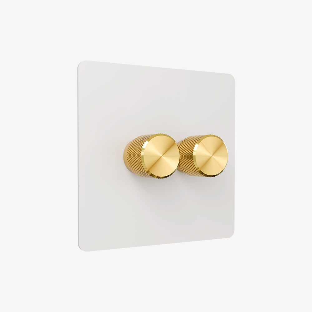 Dimmer Switch – Matt White (1–4 Gang)