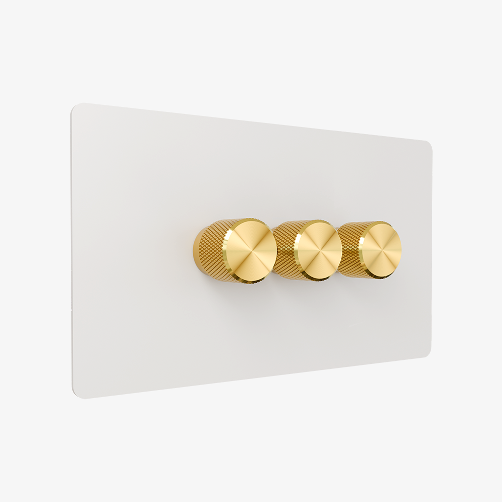 Dimmer Switch – Matt White (1–4 Gang)
