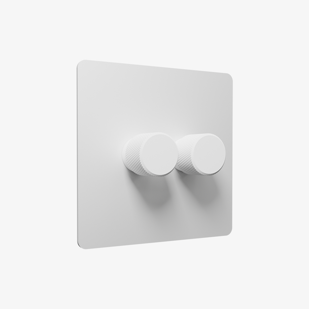 Dimmer Switch – Matt White (1–4 Gang)