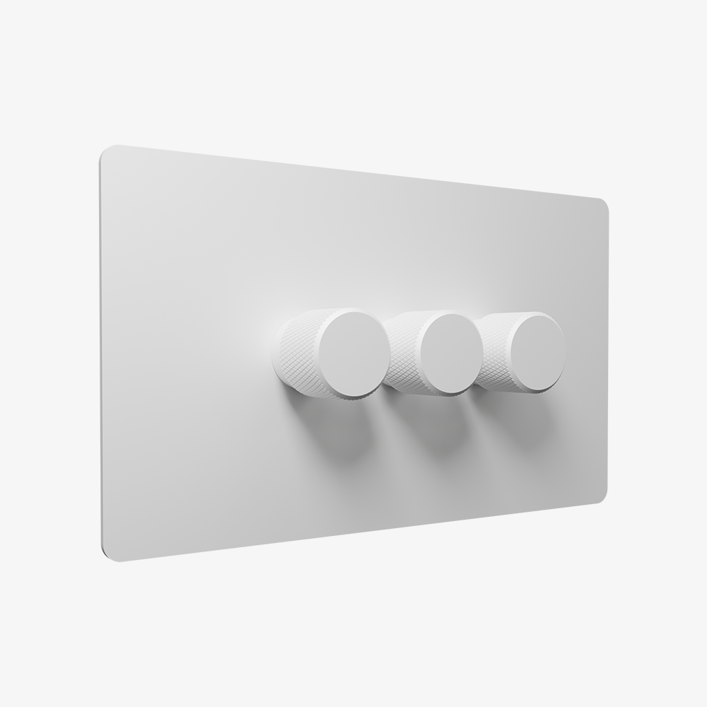 Dimmer Switch – Matt White (1–4 Gang)