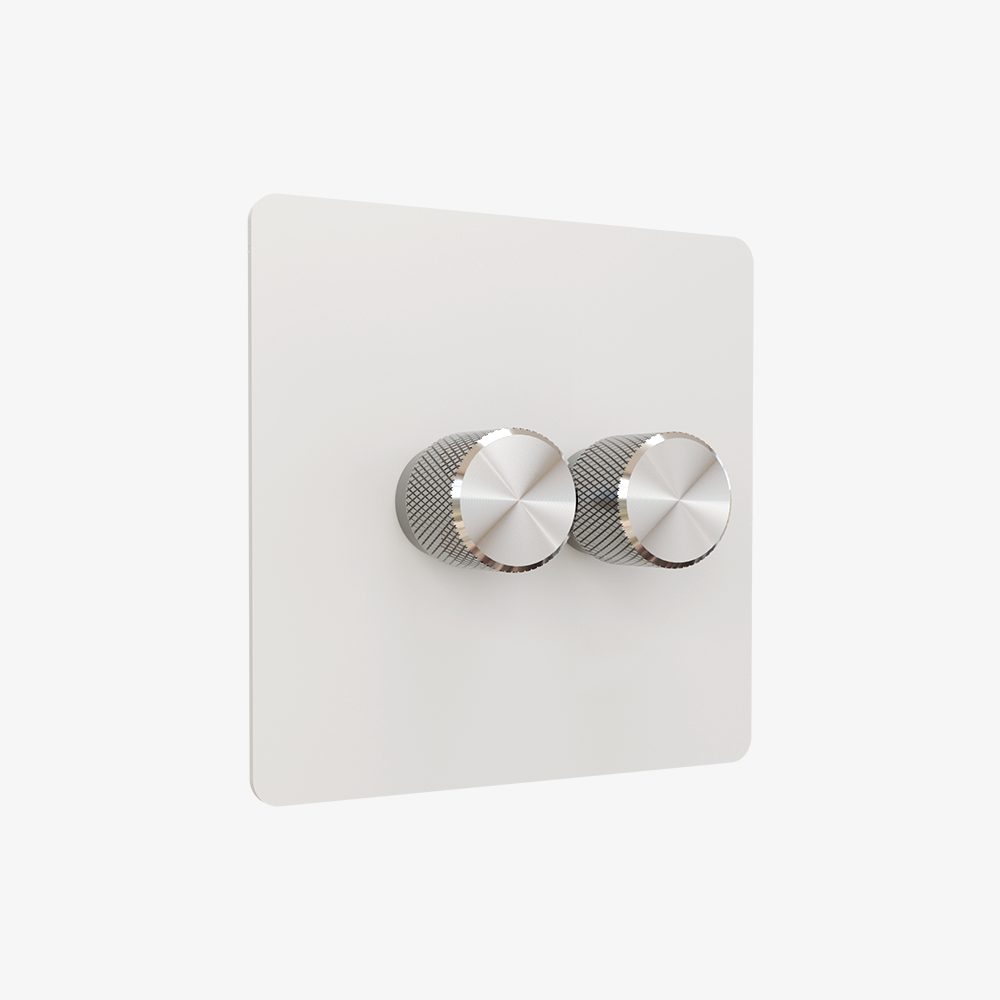 Dimmer Switch – Matt White (1–4 Gang)