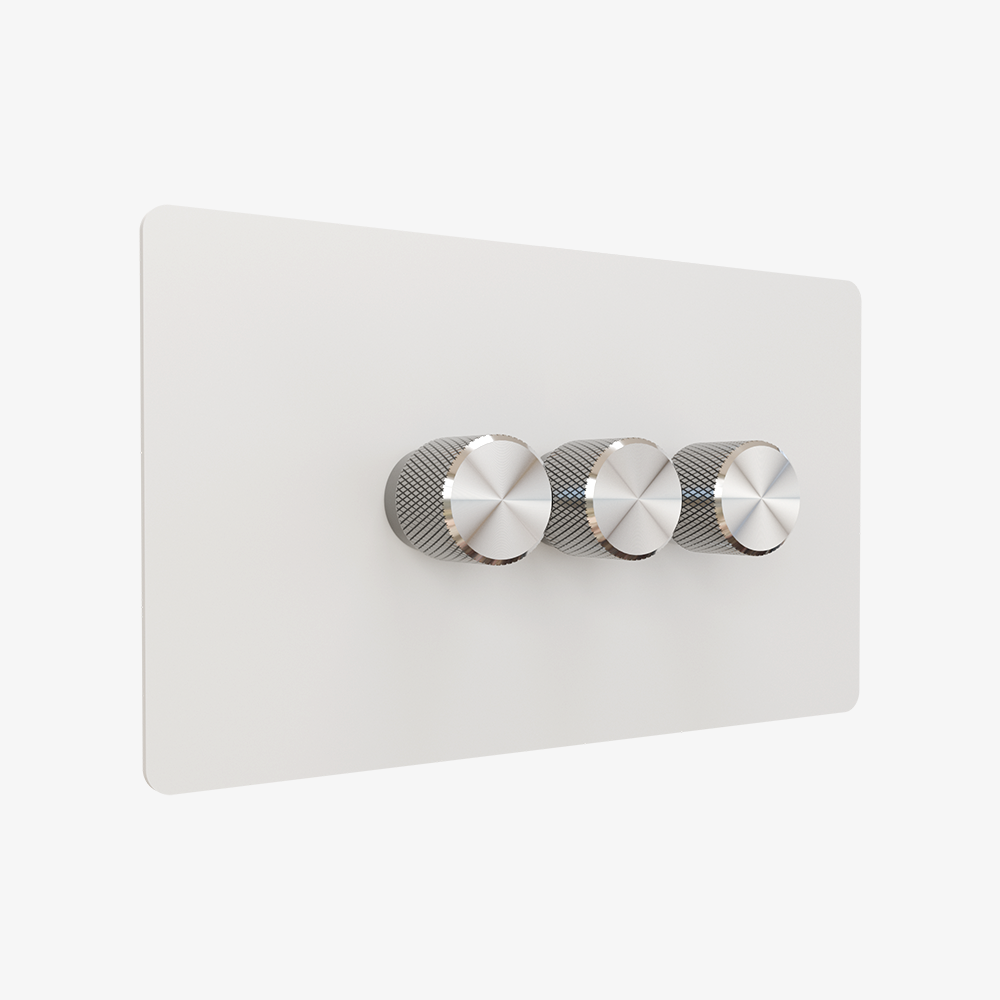 Dimmer Switch – Matt White (1–4 Gang)