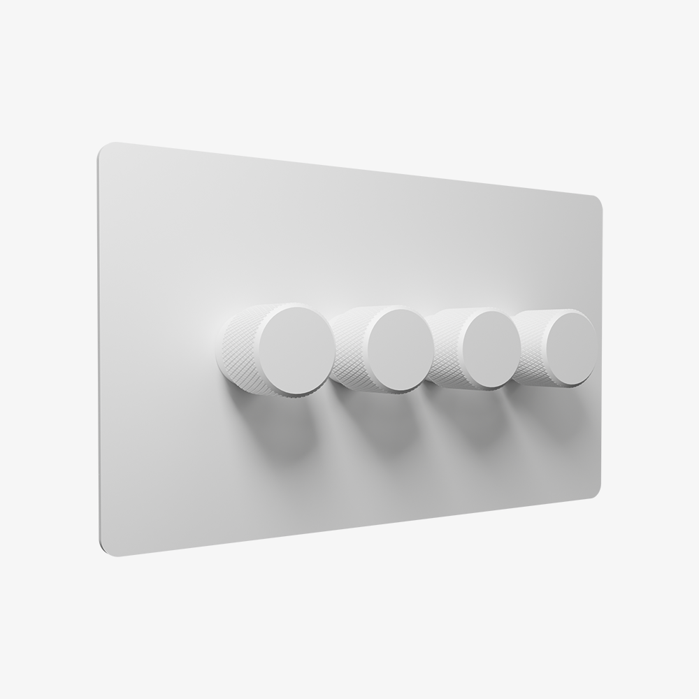 Dimmer Switch – Matt White (1–4 Gang)