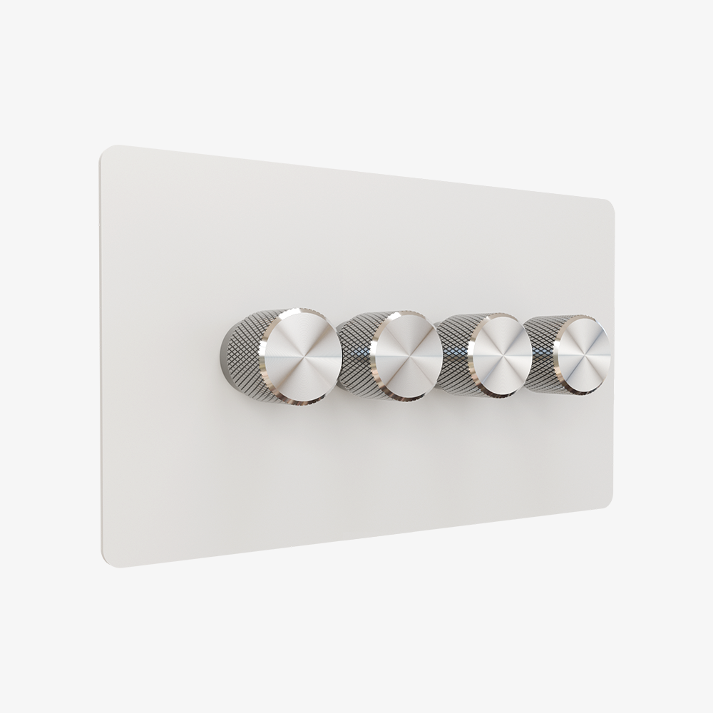 Dimmer Switch – Matt White (1–4 Gang)