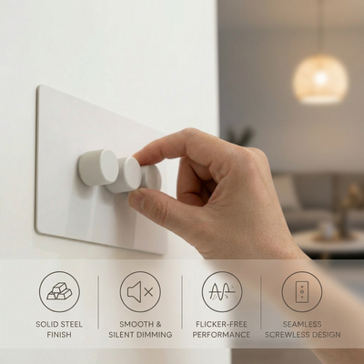 Smart Dimmer Switch - Matt White 1-4 Gang