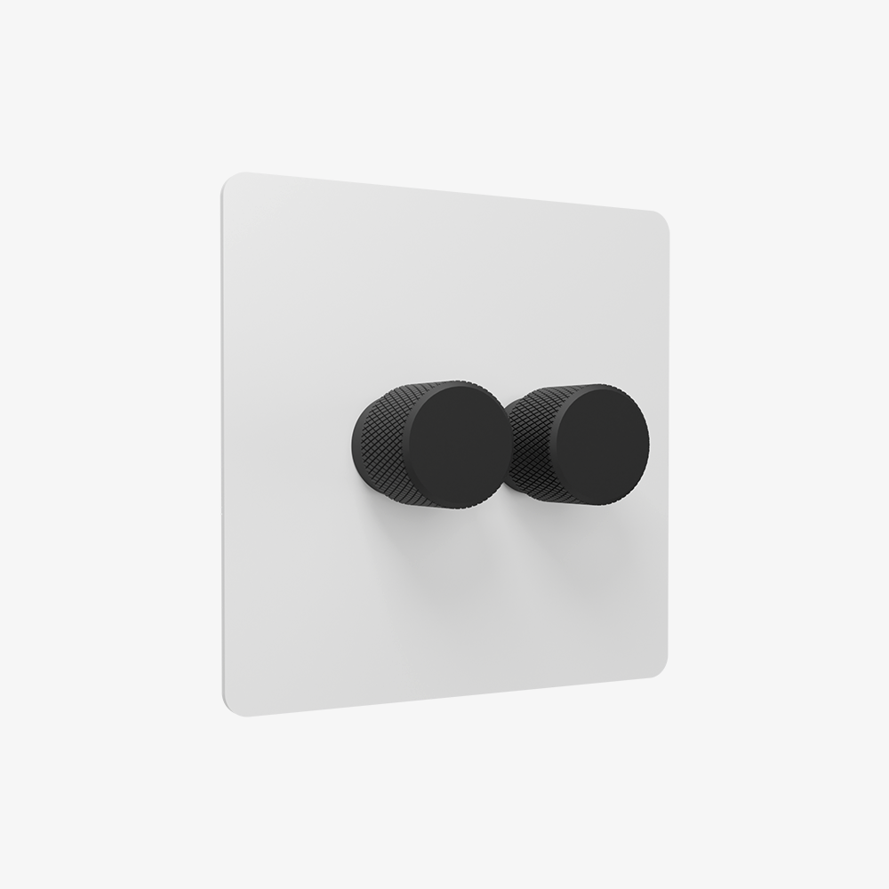Dimmer Switch – Matt White (1–4 Gang)