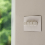 Multi-Point Rotary Dimmer Switch – Matt White (1–4 Gang)