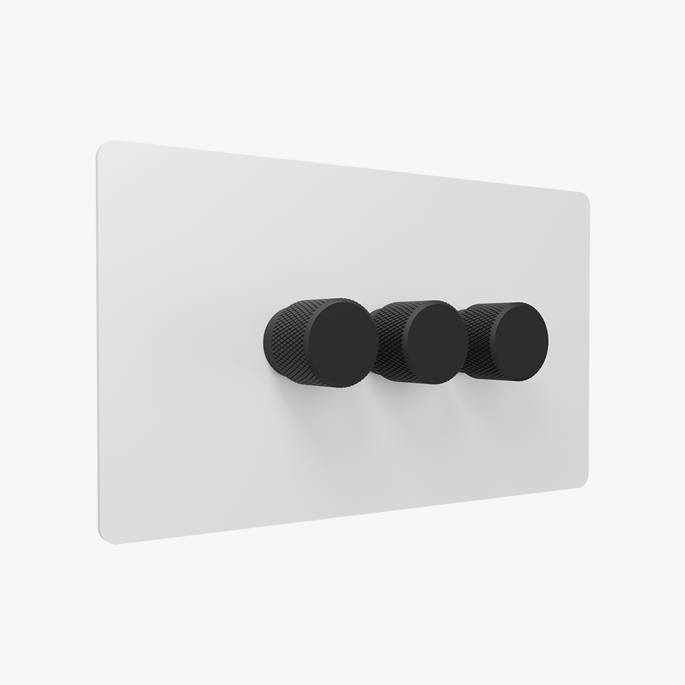 Dimmer Switch – Matt White (1–4 Gang)