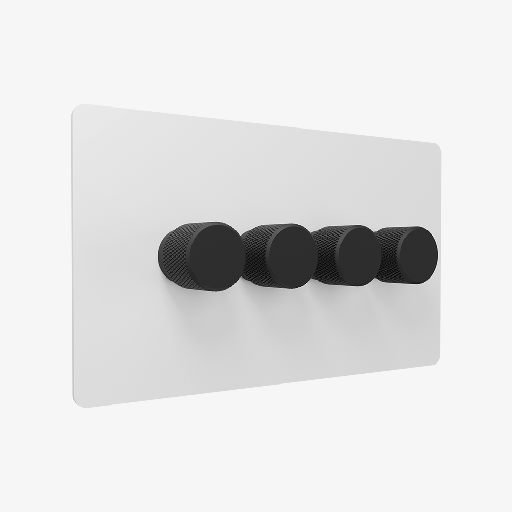 Dimmer Switch – Matt White (1–4 Gang)