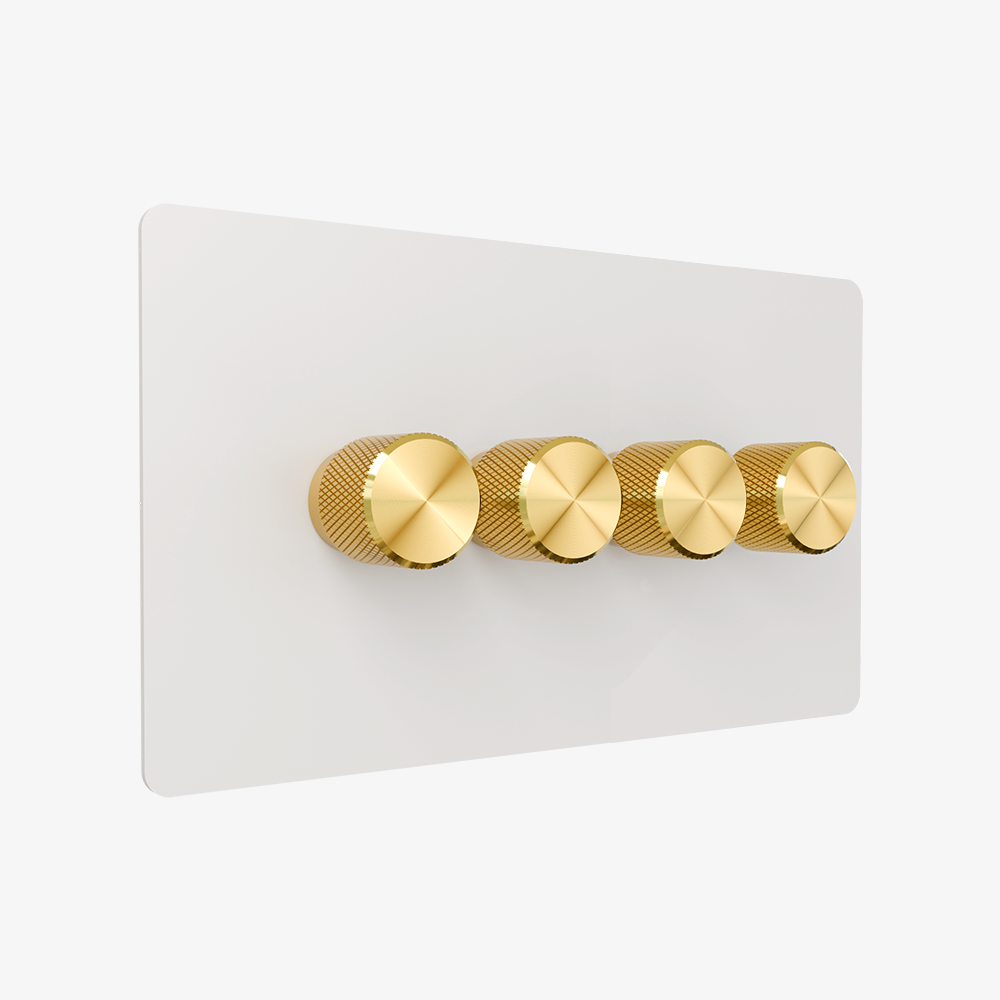 Dimmer Switch – Matt White (1–4 Gang)